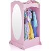 imageGuidecraft Dress Up Cubby Center  Pink Toddler Clothing and Shoes Armoire Dresser with Mirror ampamp Side Hooks  Kids Room Furniture and Costume StoragePink