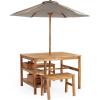 imageMartha Stewart Kids Outdoor Craft Table Benches ampamp Umbrella Set Acacia Wood Activity Desk wCrate Caddy Storage Shelves  Kids Play ampamp Picnic Table wBenches ampamp Umbrella for Backyard Patio Garden