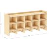imageGuidecraft EdQ 10Section Wall Mounted Locker Kids White Wooden Classroom Storage Locker with Divided Cubbies Compartment Storage with Bins and Hooks for Playroom and PreschoolNatural