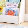 imageGuidecraft EdQ Book Display for Kids Room White Wooden Montessori Bookshelf for Homeschool Organization 5Tier Front Facing Kids Bookcase for Preschool Playroom Nursery and Classroom Furniture