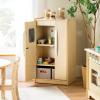 imageGuidecraft EdQ Kids Refrigerator Kitchen Playset  Natural Wooden Montessori Kids Pretend Play Toy Fridge wIce Maker Storage Cabinet amp 2 Bins for Dramatic Play Kitchen AccessoriesNatural