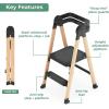 imageGuidecraft Kitchen Helper Flex Toddler Tower Step Stool for Kids and Adults  White Adjustable and Foldable Wood Step StoolBlack