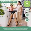 imageGuidecraft Kitchen Helper Flex Toddler Tower Step Stool for Kids and Adults  White Adjustable and Foldable Wood Step StoolBlack