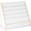 imageGuidecraft EdQ Book Display for Kids Room White Wooden Montessori Bookshelf for Homeschool Organization 5Tier Front Facing Kids Bookcase for Preschool Playroom Nursery and Classroom Furniture