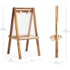 imageGuidecraft Acadia IndoorOutdoor Art Easel for Kids Acacia Wood DoubleSided Foldable SeeThru Easel  Easy to Clean Art Station w 5 Paint Cups Paper Clips Clear DryErase Board Marker Tray