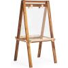 imageGuidecraft Acadia IndoorOutdoor Art Easel for Kids Acacia Wood DoubleSided Foldable SeeThru Easel  Easy to Clean Art Station w 5 Paint Cups Paper Clips Clear DryErase Board Marker Tray