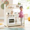 imageGuidecraft EdQ AllinOne Kids Kitchen Playset  Natural Wooden Dramatic Play Kitchen for Toddlers wStove Microwave Oven Sink Interactive Faucet Storage Shelves for Home Playroom ClassroomWhite