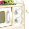 imageGuidecraft EdQ AllinOne Kids Kitchen Playset  Natural Wooden Dramatic Play Kitchen for Toddlers wStove Microwave Oven Sink Interactive Faucet Storage Shelves for Home Playroom ClassroomWhite