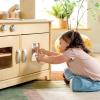 imageGuidecraft EdQ AllinOne Kids Kitchen Playset  Natural Wooden Dramatic Play Kitchen for Toddlers wStove Microwave Oven Sink Interactive Faucet Storage Shelves for Home Playroom ClassroomNatural