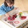 imageGuidecraft EdQ Play Kitchen Range for Toddlers  Natural Wooden Montessori Kids Kitchen Playset w 4 Burner Stove Realistic Knobs Oven Cabinet  Dramatic Play Toy for Home Playroom ClassroomWhite