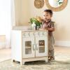 imageGuidecraft EdQ Play Kitchen Range for Toddlers  Natural Wooden Montessori Kids Kitchen Playset w 4 Burner Stove Realistic Knobs Oven Cabinet  Dramatic Play Toy for Home Playroom ClassroomWhite