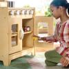 imageGuidecraft EdQ Play Kitchen Range for Toddlers  Natural Wooden Montessori Kids Kitchen Playset w 4 Burner Stove Realistic Knobs Oven Cabinet  Dramatic Play Toy for Home Playroom ClassroomNatural