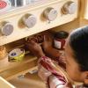 imageGuidecraft EdQ Play Kitchen Range for Toddlers  Natural Wooden Montessori Kids Kitchen Playset w 4 Burner Stove Realistic Knobs Oven Cabinet  Dramatic Play Toy for Home Playroom ClassroomNatural