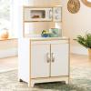 imageGuidecraft EdQ Play Kitchen for Toddlers wMicrowave amp Cupboard  Natural Wooden Dramatic Kitchen Playset wRealistic Microwave Knobs Storage Bins amp Cabinet Shelves for Home Playroom ClassroomWhite