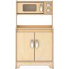imageGuidecraft EdQ Play Kitchen for Toddlers wMicrowave amp Cupboard  Natural Wooden Dramatic Kitchen Playset wRealistic Microwave Knobs Storage Bins amp Cabinet Shelves for Home Playroom ClassroomNatural