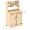 imageGuidecraft EdQ Play Kitchen for Toddlers wMicrowave amp Cupboard  Natural Wooden Dramatic Kitchen Playset wRealistic Microwave Knobs Storage Bins amp Cabinet Shelves for Home Playroom ClassroomNatural
