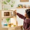 imageGuidecraft EdQ Play Kitchen for Toddlers wMicrowave amp Cupboard  Natural Wooden Dramatic Kitchen Playset wRealistic Microwave Knobs Storage Bins amp Cabinet Shelves for Home Playroom ClassroomNatural