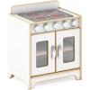 imageGuidecraft EdQ Play Kitchen Range for Toddlers  Natural Wooden Montessori Kids Kitchen Playset w 4 Burner Stove Realistic Knobs Oven Cabinet  Dramatic Play Toy for Home Playroom ClassroomWhite