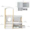 imageGuidecraft EdQ Toddler Kitchen Loft  White MultiLevel Birch Wood Indoor Kids Climbing Loft with Pretend Play Kitchen Sink Stove and Storage with Bins for Classroom amp Daycare  Ages 18MWhite