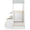 imageGuidecraft EdQ Toddler Kitchen Loft  White MultiLevel Birch Wood Indoor Kids Climbing Loft with Pretend Play Kitchen Sink Stove and Storage with Bins for Classroom amp Daycare  Ages 18MWhite