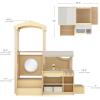 imageGuidecraft EdQ Toddler Kitchen Loft  White MultiLevel Birch Wood Indoor Kids Climbing Loft with Pretend Play Kitchen Sink Stove and Storage with Bins for Classroom amp Daycare  Ages 18MNatural