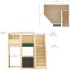 imageGuidecraft Market Loft  Natural Kids MultiLevel Solid Birch Wood Indoor Sensory Activity Loft wBlackboard Mirror Portal Acrylic Panels amp Carpeted Reading Area for Preschool amp Daycare  Ages 3