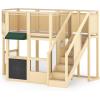 imageGuidecraft Market Loft with Extension  Natural Kids 2Story Wooden Dramatic Play Loft amp Gross Motor Activity Play wMirrors Clear Panels Blackboard Stairs amp Carpeted Area for Larger Classrooms