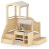 imageGuidecraft EdQ Toddler Kitchen Loft  White MultiLevel Birch Wood Indoor Kids Climbing Loft with Pretend Play Kitchen Sink Stove and Storage with Bins for Classroom amp Daycare  Ages 18MNatural