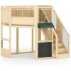 imageGuidecraft Market Loft  Natural Kids MultiLevel Solid Birch Wood Indoor Sensory Activity Loft wBlackboard Mirror Portal Acrylic Panels amp Carpeted Reading Area for Preschool amp Daycare  Ages 3
