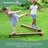 imageAcadia Outdoor Balance Beam for Kids Set of 2 Acacia Wood Montessori Toy for Kids Ages 3 Build Coordination and Gross Motor Skills Toddler Balancing Beams Obstacle Course for Kids Outdoor Activity