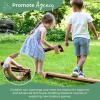 imageAcadia Outdoor Balance Beam for Kids Set of 2 Acacia Wood Montessori Toy for Kids Ages 3 Build Coordination and Gross Motor Skills Toddler Balancing Beams Obstacle Course for Kids Outdoor Activity
