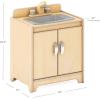 imageGuidecraft EdQ Play Kitchen Sink for Toddlers  White Wooden Montessori Kids Kitchen Playset wInteractive Faucet Storage Cabinets amp 2 Fabric Bins  Pretend Play Toy for Home Playroom ClassroomNatural
