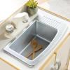 imageGuidecraft EdQ Play Kitchen Sink for Toddlers  White Wooden Montessori Kids Kitchen Playset wInteractive Faucet Storage Cabinets amp 2 Fabric Bins  Pretend Play Toy for Home Playroom ClassroomWhite