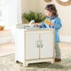 imageGuidecraft EdQ Play Kitchen Sink for Toddlers  White Wooden Montessori Kids Kitchen Playset wInteractive Faucet Storage Cabinets amp 2 Fabric Bins  Pretend Play Toy for Home Playroom ClassroomWhite
