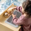 imageGuidecraft EdQ Play Kitchen Sink for Toddlers  White Wooden Montessori Kids Kitchen Playset wInteractive Faucet Storage Cabinets amp 2 Fabric Bins  Pretend Play Toy for Home Playroom ClassroomNatural