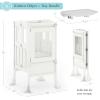 imageGuidecraft Kitchen Helper Toddler Tower and Mealtime and Play Tray Bundle Martha Stewart Linen White Folding Adjustable Step Stool with Keepers NonSlip Mat Detachable Tray Table