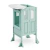 imageGuidecraft Kitchen Helper Toddler Tower and Mealtime and Play Tray Bundle Martha Stewart Mint Folding Adjustable Step Stool with Keepers NonSlip Mat and Easy to Clean Detachable Tray Table