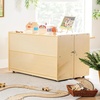 image:imageGuidecraft EdQ Fold amp Lock Storage Unit 24 Natural Wooden 10Compartment Folding Storage Cabinet w 6 Fabric Bins amp Shelves  Montessori Furniture for Classroom Preschool Homeschool amp DaycaresNatural