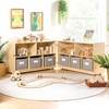 image:imageGuidecraft EdQ Fold amp Lock Storage Unit 24 Natural Wooden 10Compartment Folding Storage Cabinet w 6 Fabric Bins amp Shelves  Montessori Furniture for Classroom Preschool Homeschool amp DaycaresNatural