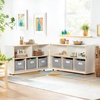 image:imageGuidecraft EdQ Fold amp Lock Storage Unit 24 Natural Wooden 10Compartment Folding Storage Cabinet w 6 Fabric Bins amp Shelves  Montessori Furniture for Classroom Preschool Homeschool amp DaycaresWhite