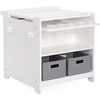 image:imageGuidecraft Kids Desk to Easel Art Cart  White 3in1 Wooden Art Table amp Craft Storage DoubleSided Easel for Kids wChalkboard Paper Roller Paint Cups amp Storage Bins Toddler Activity TableWhite