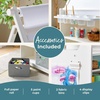 image:imageGuidecraft Kids Desk to Easel Art Cart  White 3in1 Wooden Art Table amp Craft Storage DoubleSided Easel for Kids wChalkboard Paper Roller Paint Cups amp Storage Bins Toddler Activity TableWhite
