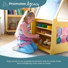 image:imageGuidecraft Kids Desk to Easel Art Cart  White 3in1 Wooden Art Table amp Craft Storage DoubleSided Easel for Kids wChalkboard Paper Roller Paint Cups amp Storage Bins Toddler Activity TableNatural